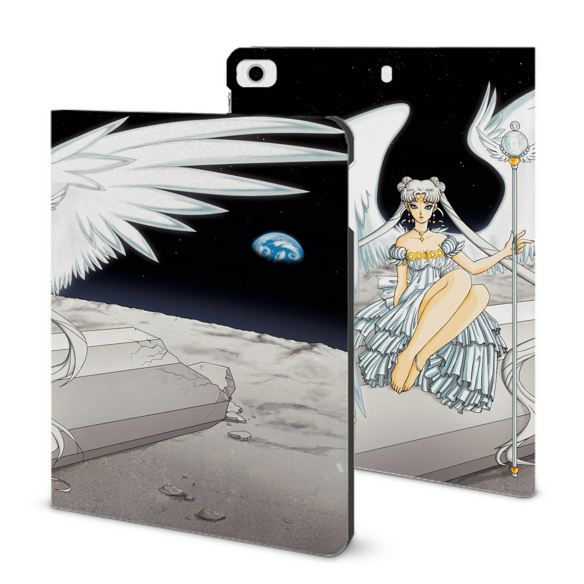 （画像用） 美少女戦士セーラームーン Sailor Moon IPad ケース ブック型 PUレザー TPU 耐衝撃 軽量 薄型 ペン収納なし 全面保護 IPad 各モデル対応